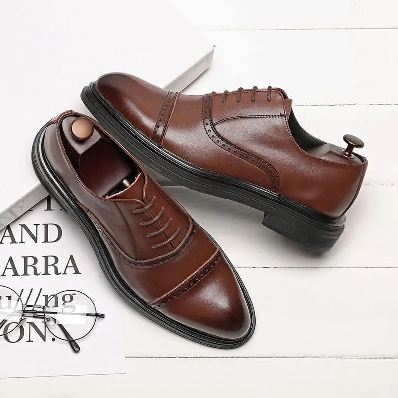 Triple Joint Men Casual Dress Shoes Male Oxfords Office Shoes Wedding Party Leather Shoes 9