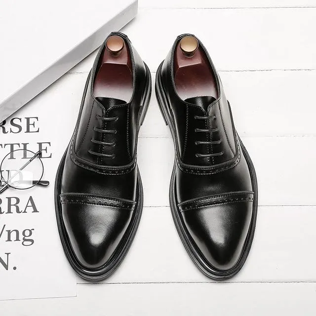 Triple Joint Men Casual Dress Shoes Male Oxfords Office Shoes Wedding Party Leather Shoes 9