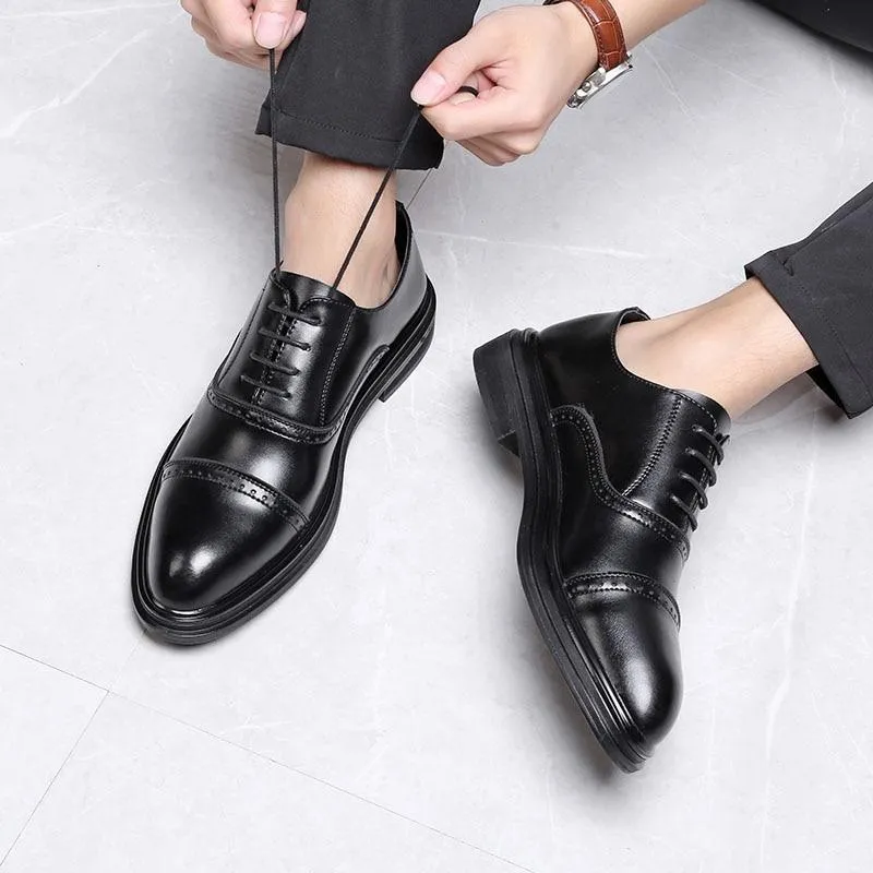 Triple Joint Men Casual Dress Shoes Male Oxfords Office Shoes Wedding Party Leather Shoes 9