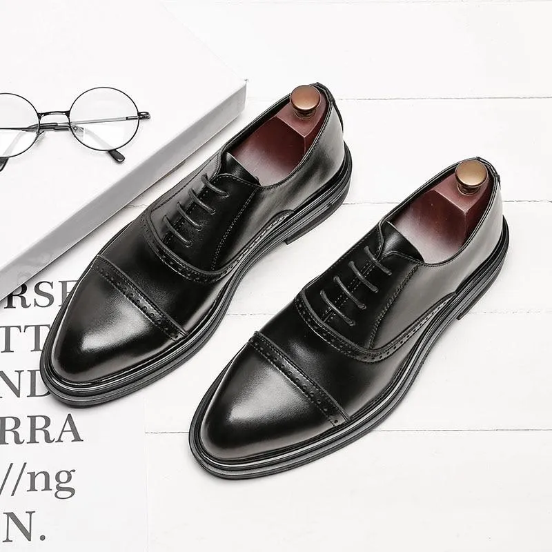 Triple Joint Men Casual Dress Shoes Male Oxfords Office Shoes Wedding Party Leather Shoes 9