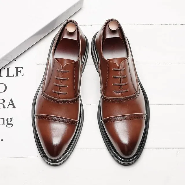 Triple Joint Men Casual Dress Shoes Male Oxfords Office Shoes Wedding Party Leather Shoes 9