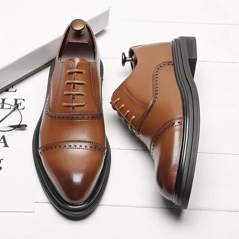 Triple Joint Men Casual Dress Shoes Male Oxfords Office Shoes Wedding Party Leather Shoes 9