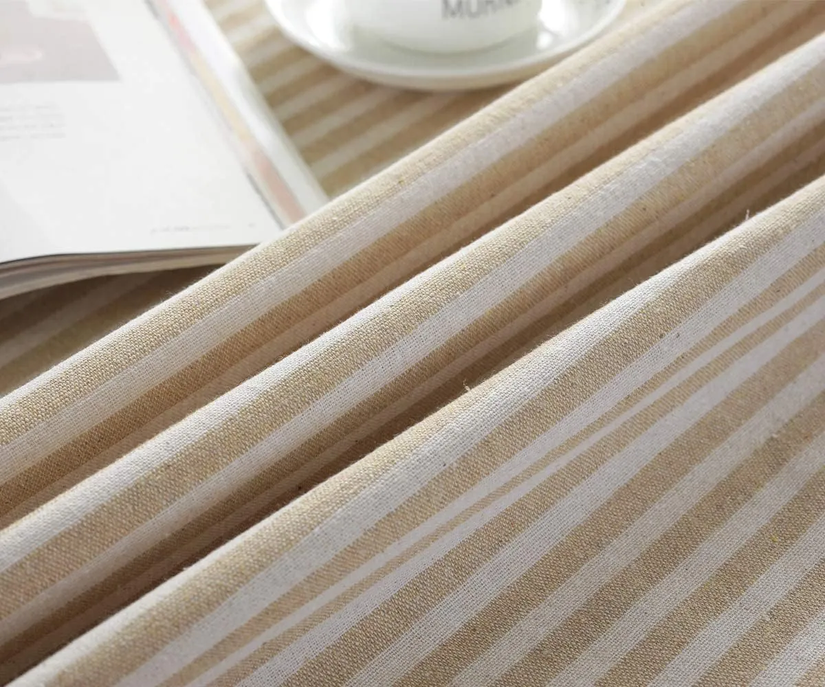 TruDelve Round Tablecloth 70 Inch Beige Striped Cloth Tablecloths Fall Tablecloths Outdoor Table Cloth Round Cover (Beige,70",Round)