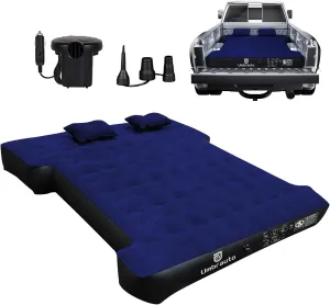 Umbrauto Truck Bed Air Mattress for 5.5'-5.8' Full Size Short Truck Beds, Inflatable Pickup Truck Sleeping Pad for Outdoor Camping with Pump and Pillows, Cruise Navy