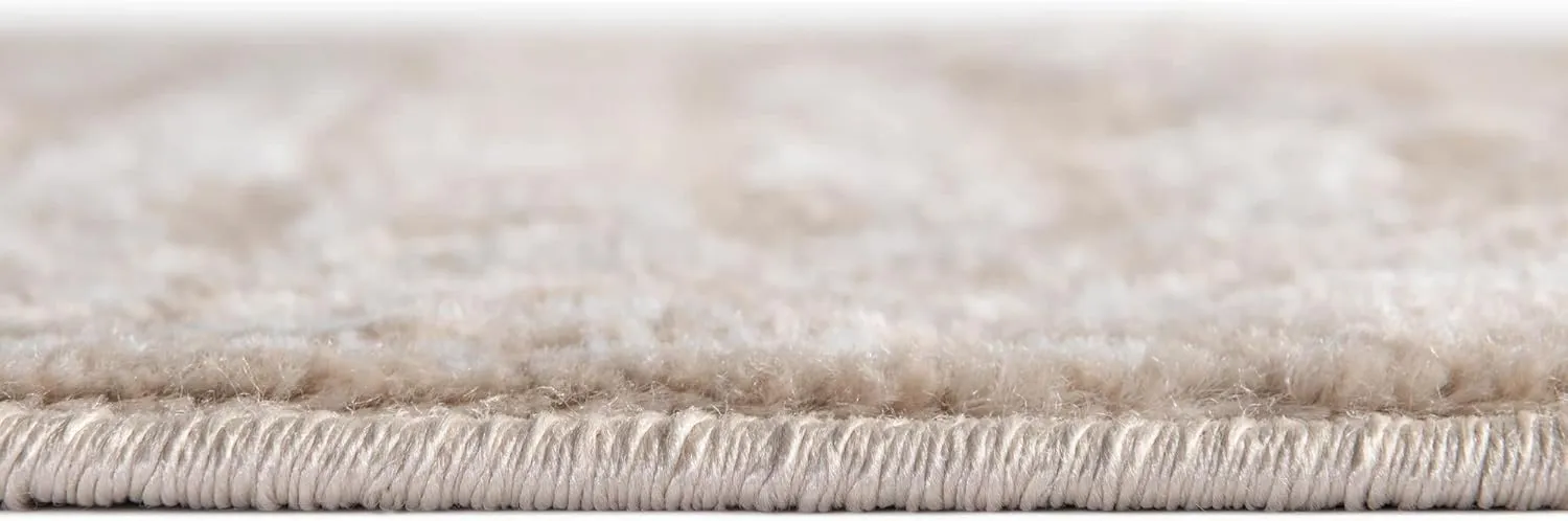 Unique Loom Oxford Collection Area Rug - Magdelan (7' 1" Octagon, Beige/ Ivory)