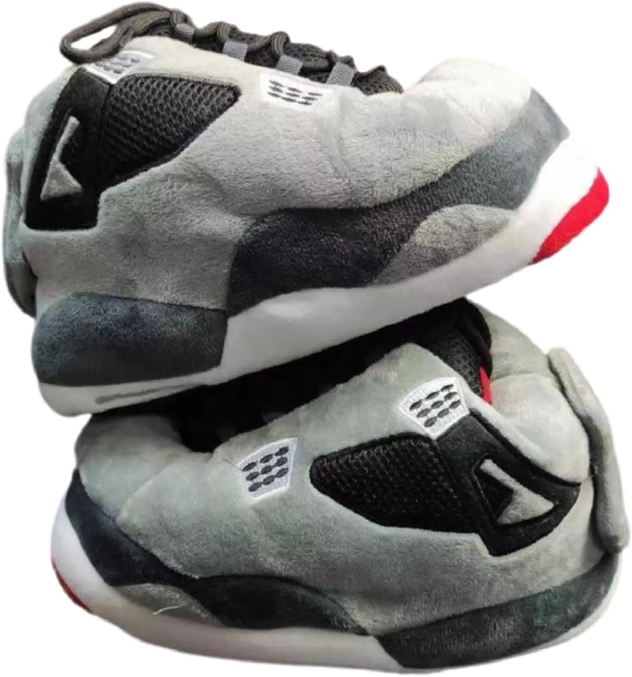 Unisex Cosy Trendy Sneaker Slippers - Warm Plush Anti-Skid Rubber Sole Comfy Fluffy Shoes - One-Size 6-12 Fleece Lined House Shoes
