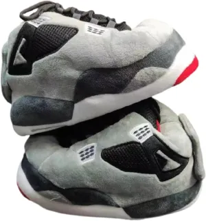 Unisex Cosy Trendy Sneaker Slippers - Warm Plush Anti-Skid Rubber Sole Comfy Fluffy Shoes - One-Size 6-12 Fleece Lined House Shoes