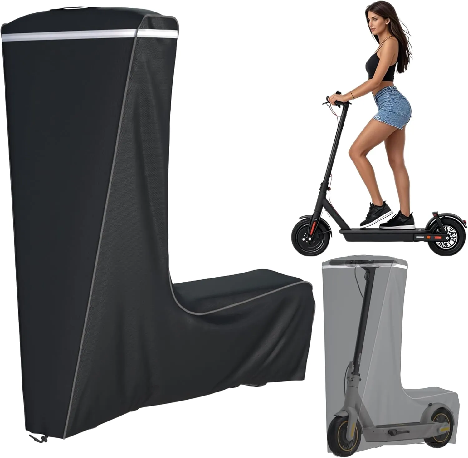 Universal Electric Scooter Cover, Outdoor Waterproof and Dustproof Scooter Covers, Adults/Kids Electric Scooter Storage cover, L54xW28xH52 Inch, Suitable for 300W to 2000W Electric Scooters, Black