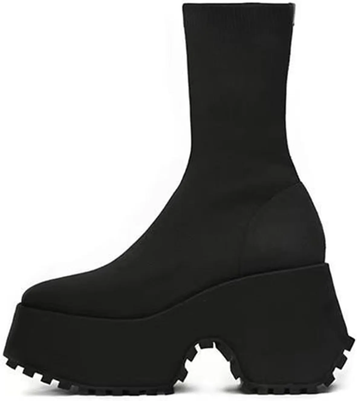 UOQAPRE Women's Over The Knee Thigh Low Chunky Heel Boots,Round-Toe Side Zip Long Boots Platform Chunky Heel Bootie for Women