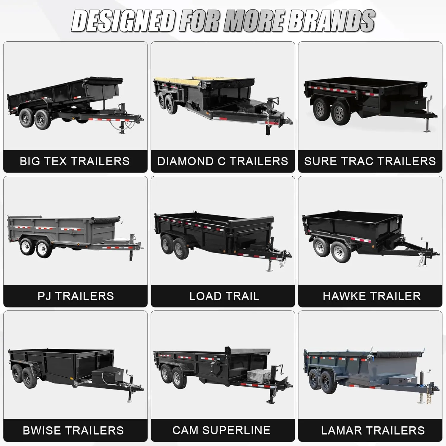 Utility Trailer Cover, 5x8 Trailer Cover with Rear Landscape/Ramp Gate 48” to 60” high, 600D Waterproof Windproof Heavy Duty Black Dump Trailer Cover, Fits 5 x 8 FT (W x L)