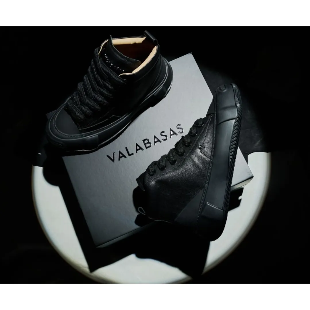 VALABASAS "VISION" BLACK LEATHER HIGH TOP