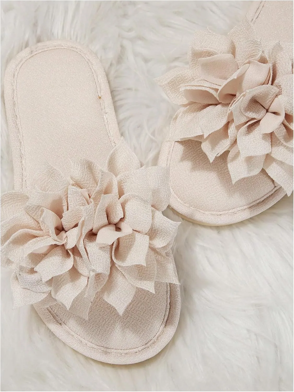 Verdusa Women's Floral Home Slippers Open Toe Bedroom Slippers