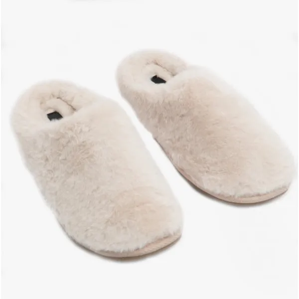 Vero Moda EMILY Womens Faux Fur Mule Slippers Pristine