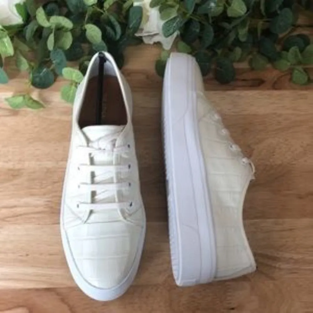 Via Spiga Viola Platform Sneakers Cream Size 8.5