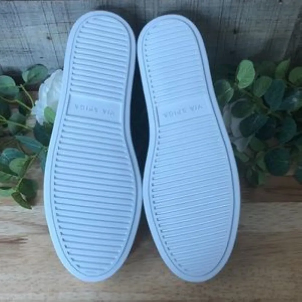 Via Spiga Viola Platform Sneakers Cream Size 8.5