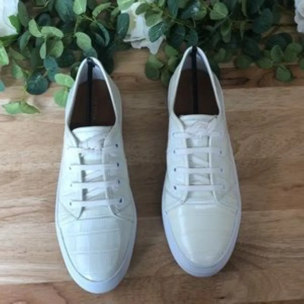 Via Spiga Viola Platform Sneakers Cream Size 8.5