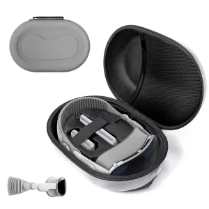 VR Storage Bag Carrying Case Cover for VR Gaming Headset Hard Travel Box Shell for Virtual Reality Controller Head Protective Suitcase Pouch for VR Glasses (Gray)