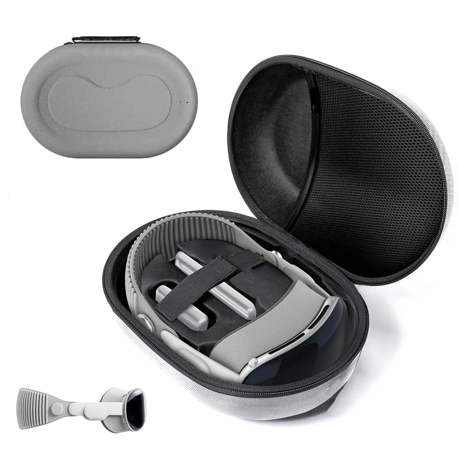 VR Storage Bag Carrying Case Cover for VR Gaming Headset Hard Travel Box Shell for Virtual Reality Controller Head Protective Suitcase Pouch for VR Glasses (Gray)
