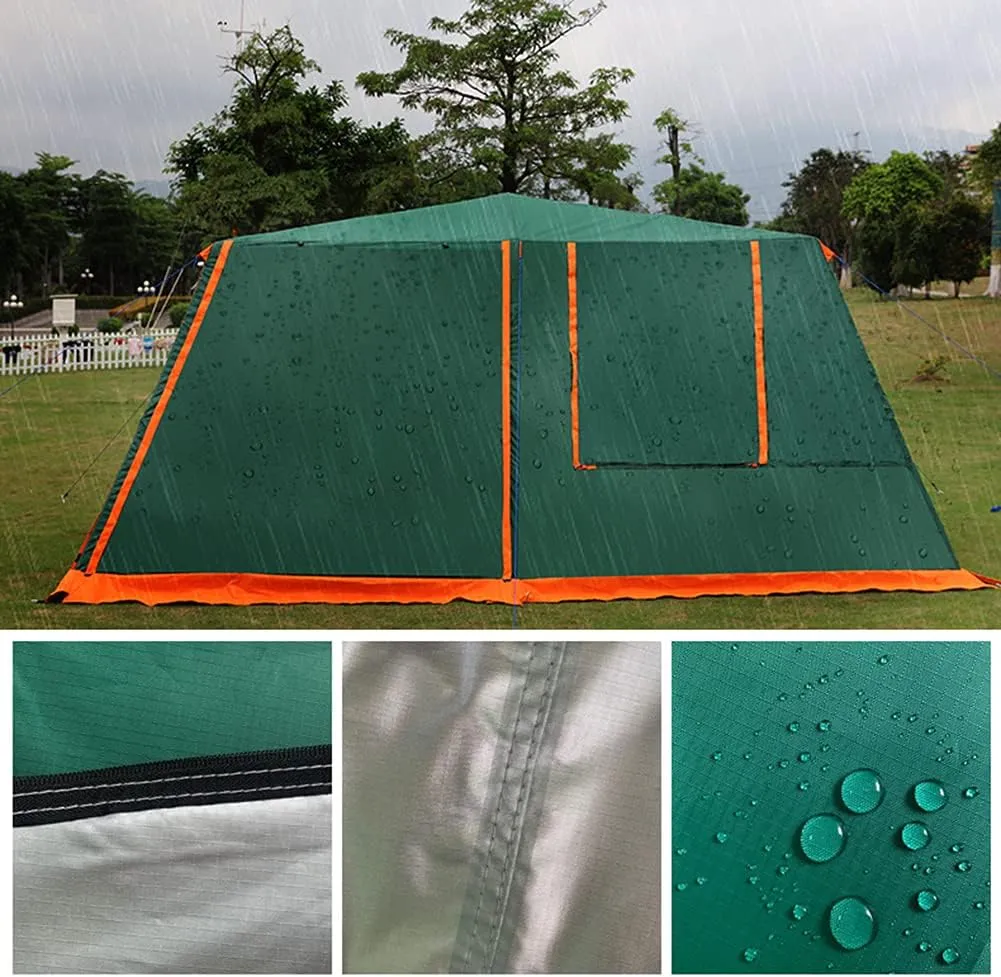 Waterproof Dome Tent with Porch Automatic Pop Up Tent Sun Shelter Easy Set Up Double Layer Family Camping Tents with Carrying Bag for Outdoor Camping, Fishing, BBQ