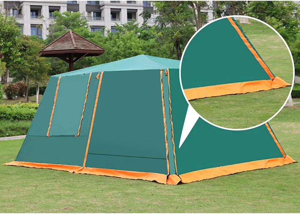 Waterproof Dome Tent with Porch Automatic Pop Up Tent Sun Shelter Easy Set Up Double Layer Family Camping Tents with Carrying Bag for Outdoor Camping, Fishing, BBQ