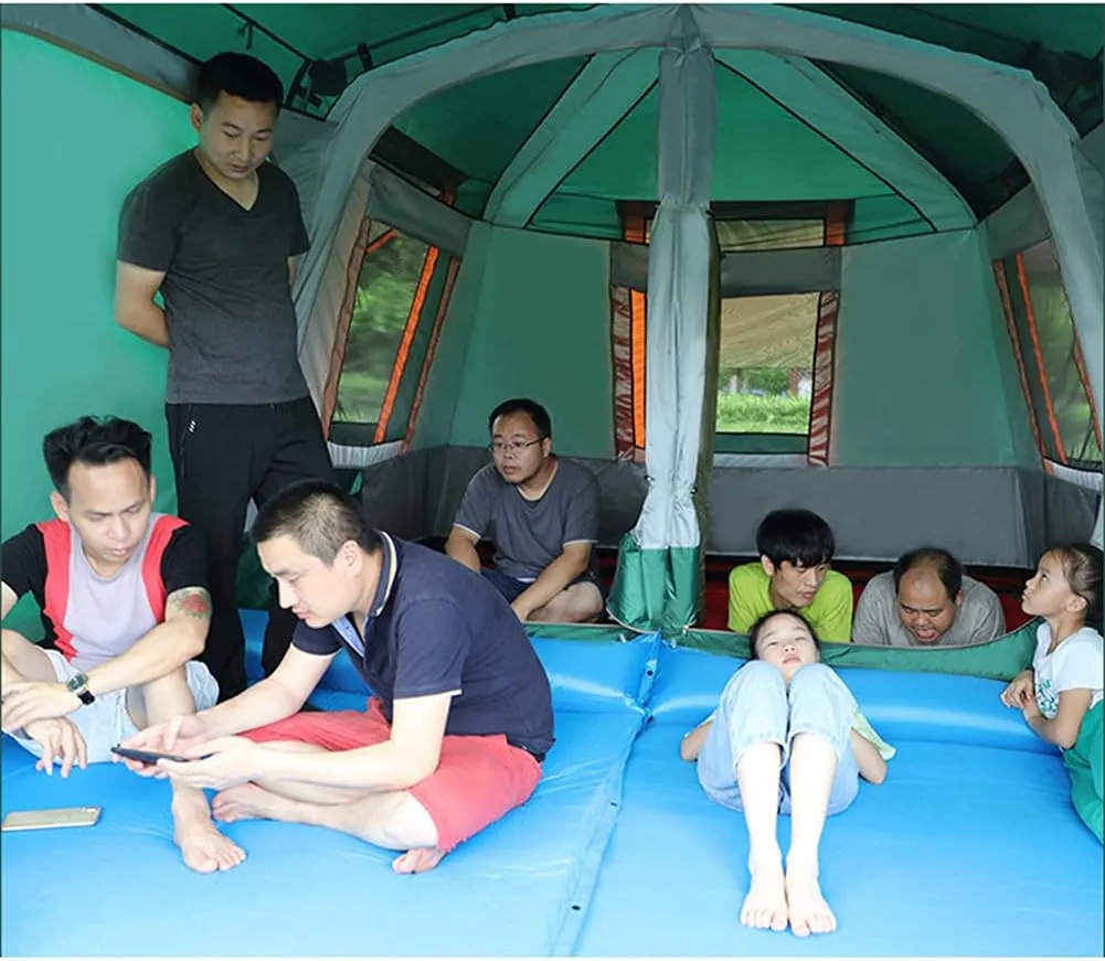 Waterproof Dome Tent with Porch Automatic Pop Up Tent Sun Shelter Easy Set Up Double Layer Family Camping Tents with Carrying Bag for Outdoor Camping, Fishing, BBQ