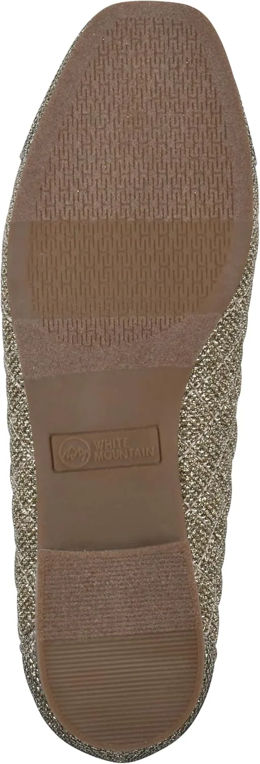 WHITE MOUNTAIN Women's Bocah Diamond Quilted Cap Toe Ballet Flat