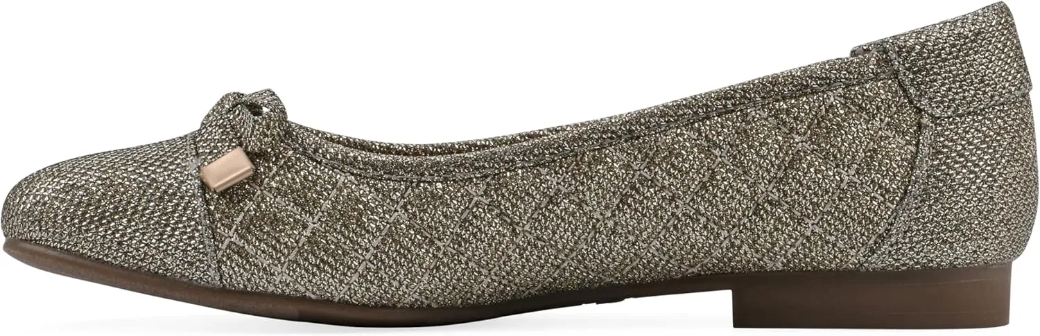 WHITE MOUNTAIN Women's Bocah Diamond Quilted Cap Toe Ballet Flat