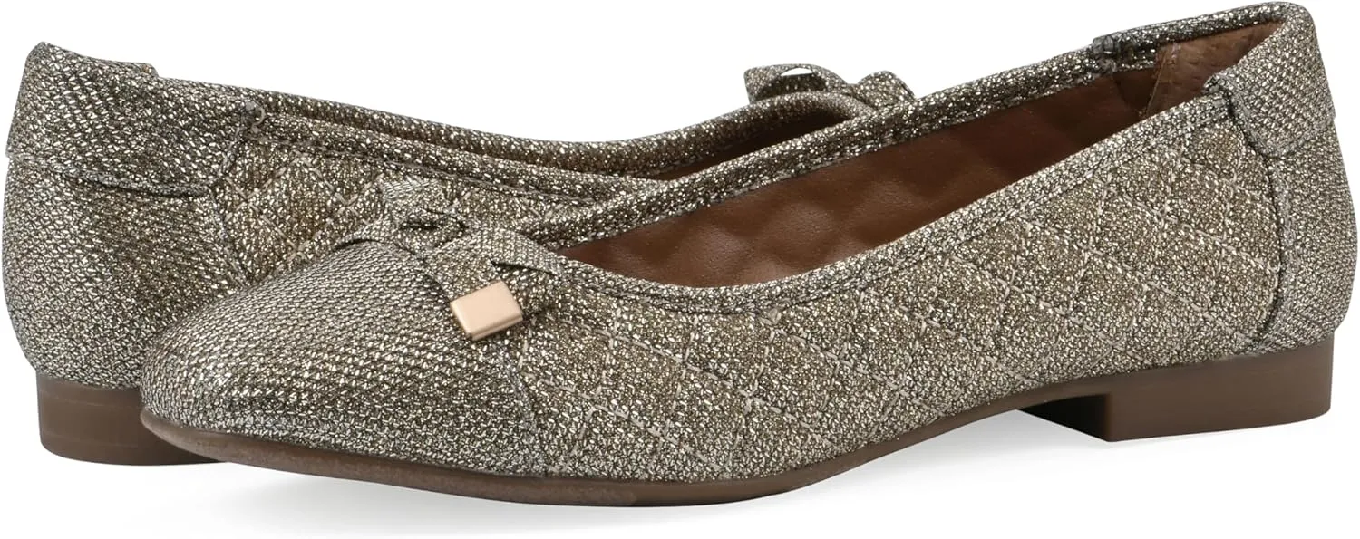 WHITE MOUNTAIN Women's Bocah Diamond Quilted Cap Toe Ballet Flat