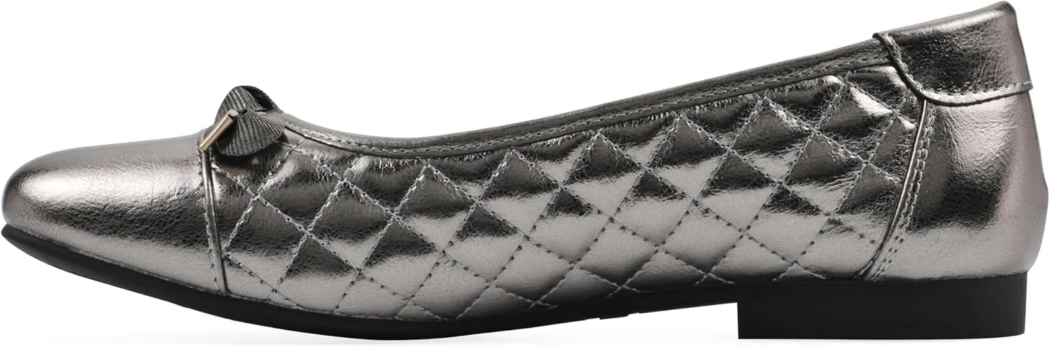 WHITE MOUNTAIN Women's Bocah Diamond Quilted Cap Toe Ballet Flat