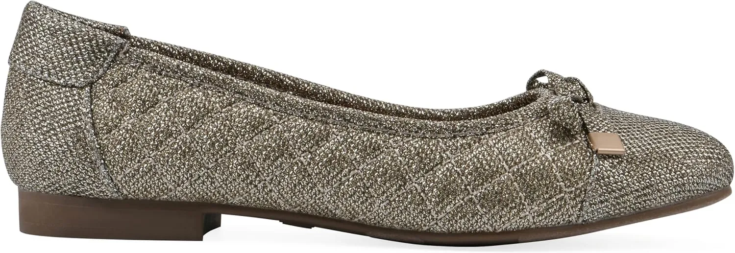 WHITE MOUNTAIN Women's Bocah Diamond Quilted Cap Toe Ballet Flat