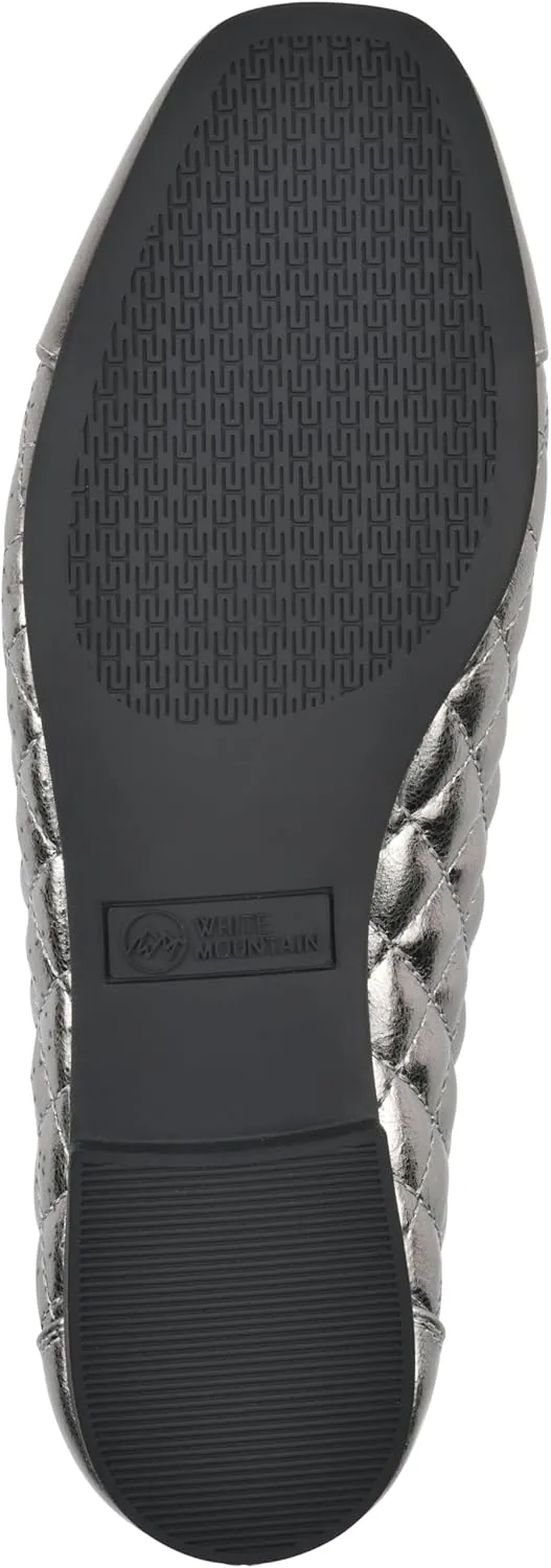 WHITE MOUNTAIN Women's Bocah Diamond Quilted Cap Toe Ballet Flat