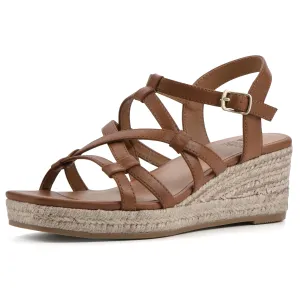 WHITE MOUNTAIN Women's Swayze Platform Sandal, Dk.Tan/Burn/Smooth, 10 M