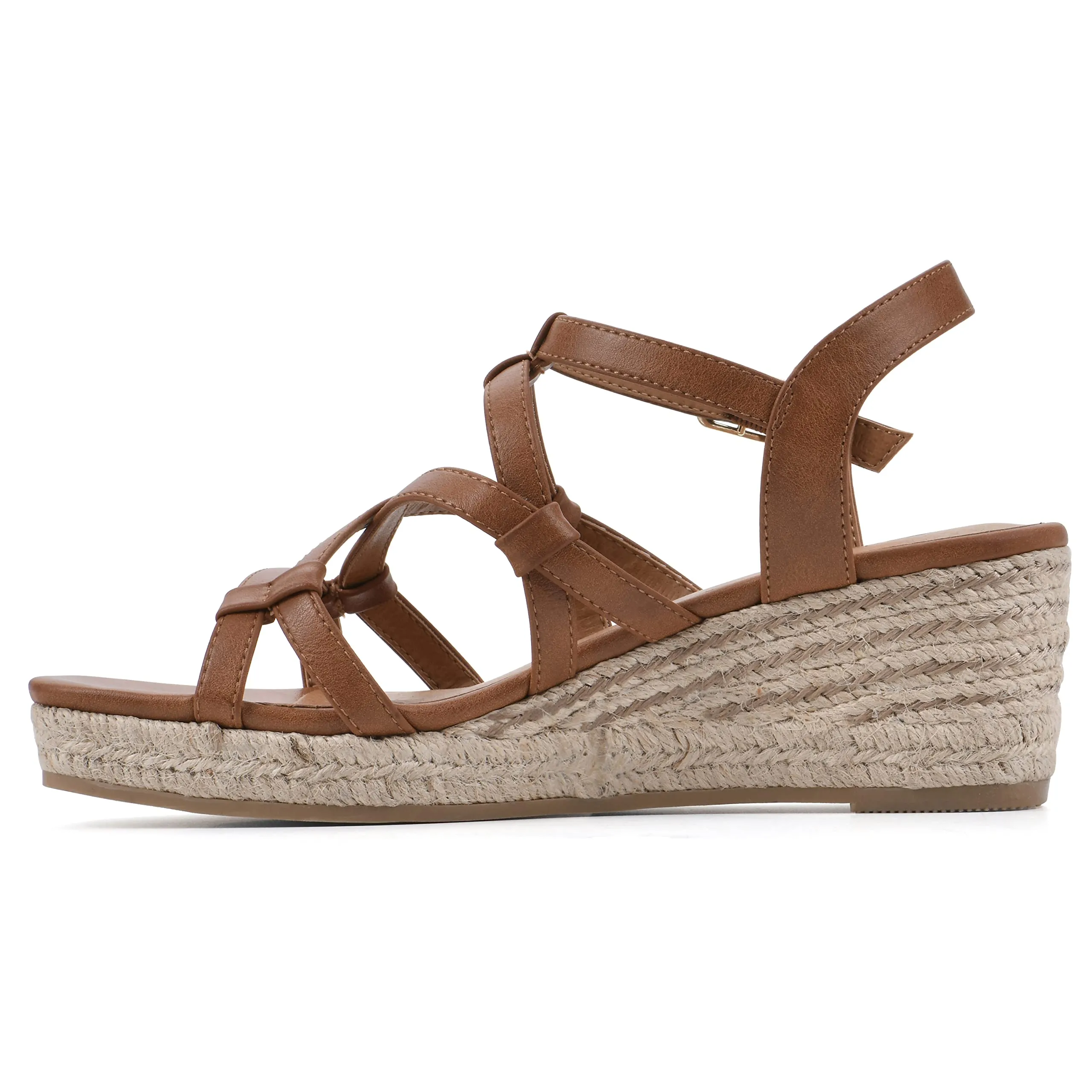 WHITE MOUNTAIN Women's Swayze Platform Sandal, Dk.Tan/Burn/Smooth, 10 M