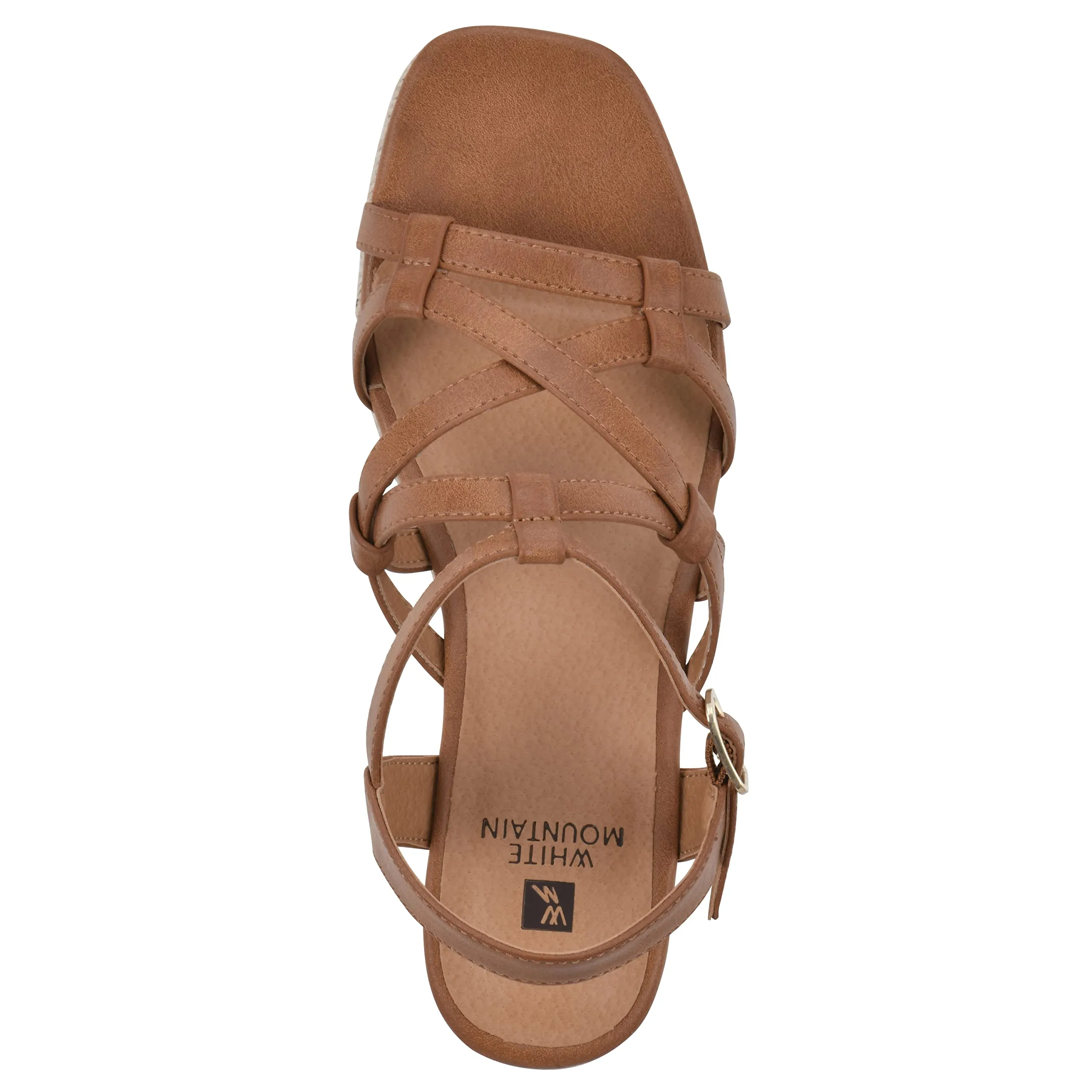 WHITE MOUNTAIN Women's Swayze Platform Sandal, Dk.Tan/Burn/Smooth, 10 M