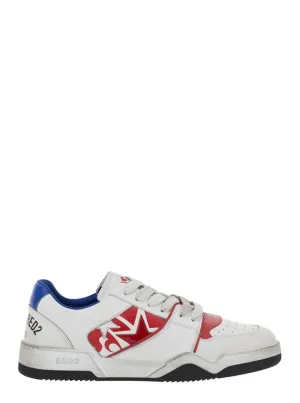 White Sneakers With Distressed Effect