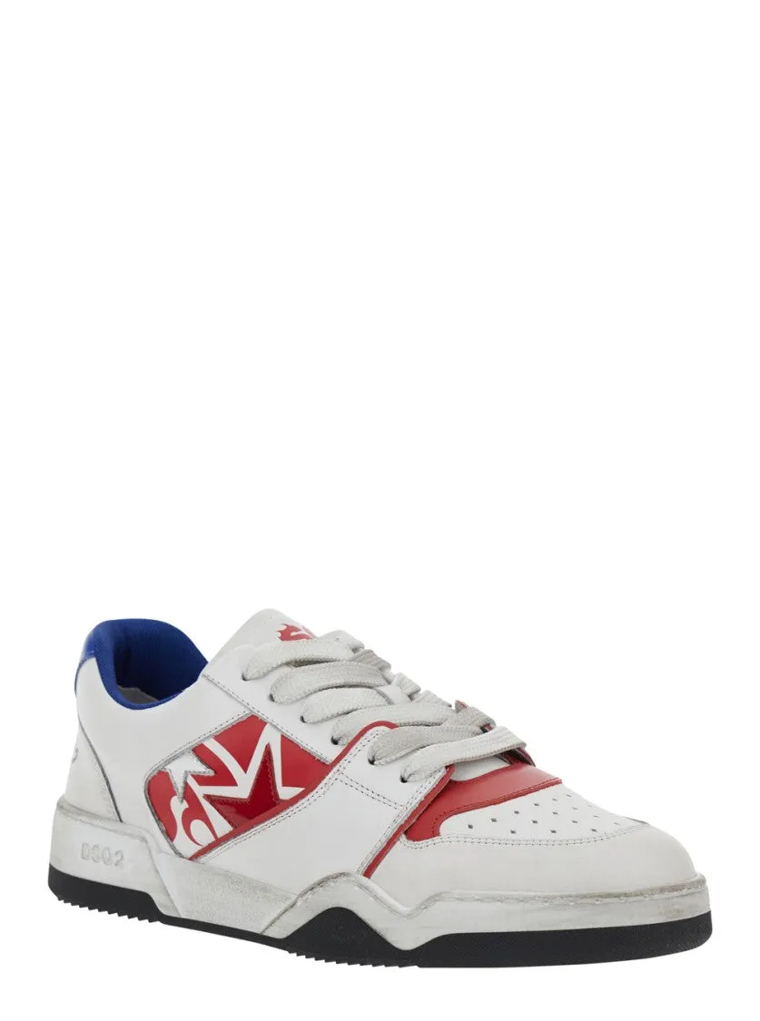 White Sneakers With Distressed Effect