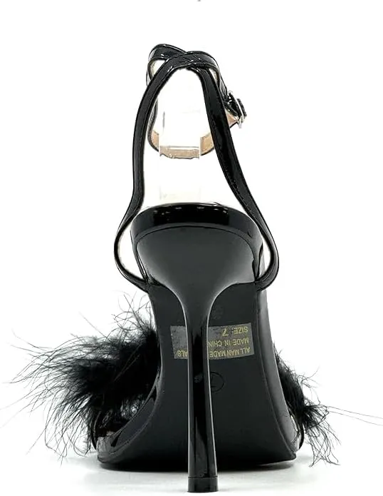 Wild Diva Narala-24 Womens Ankle Strap Stiletto High Heel Sandals, Black