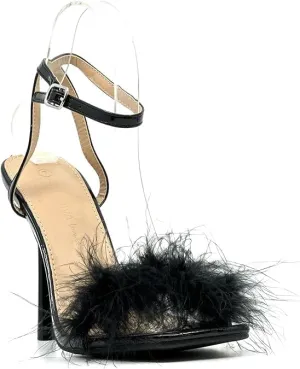 Wild Diva Narala-24 Womens Ankle Strap Stiletto High Heel Sandals, Black