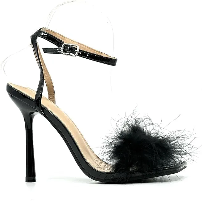 Wild Diva Narala-24 Womens Ankle Strap Stiletto High Heel Sandals, Black