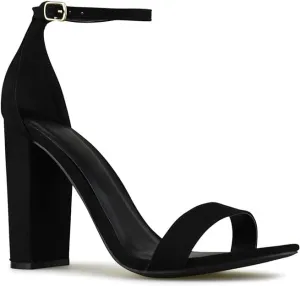 Wild Diva Women's Single Band Chunky Heel Sandal with Ankle Strap Morris-01, 12
