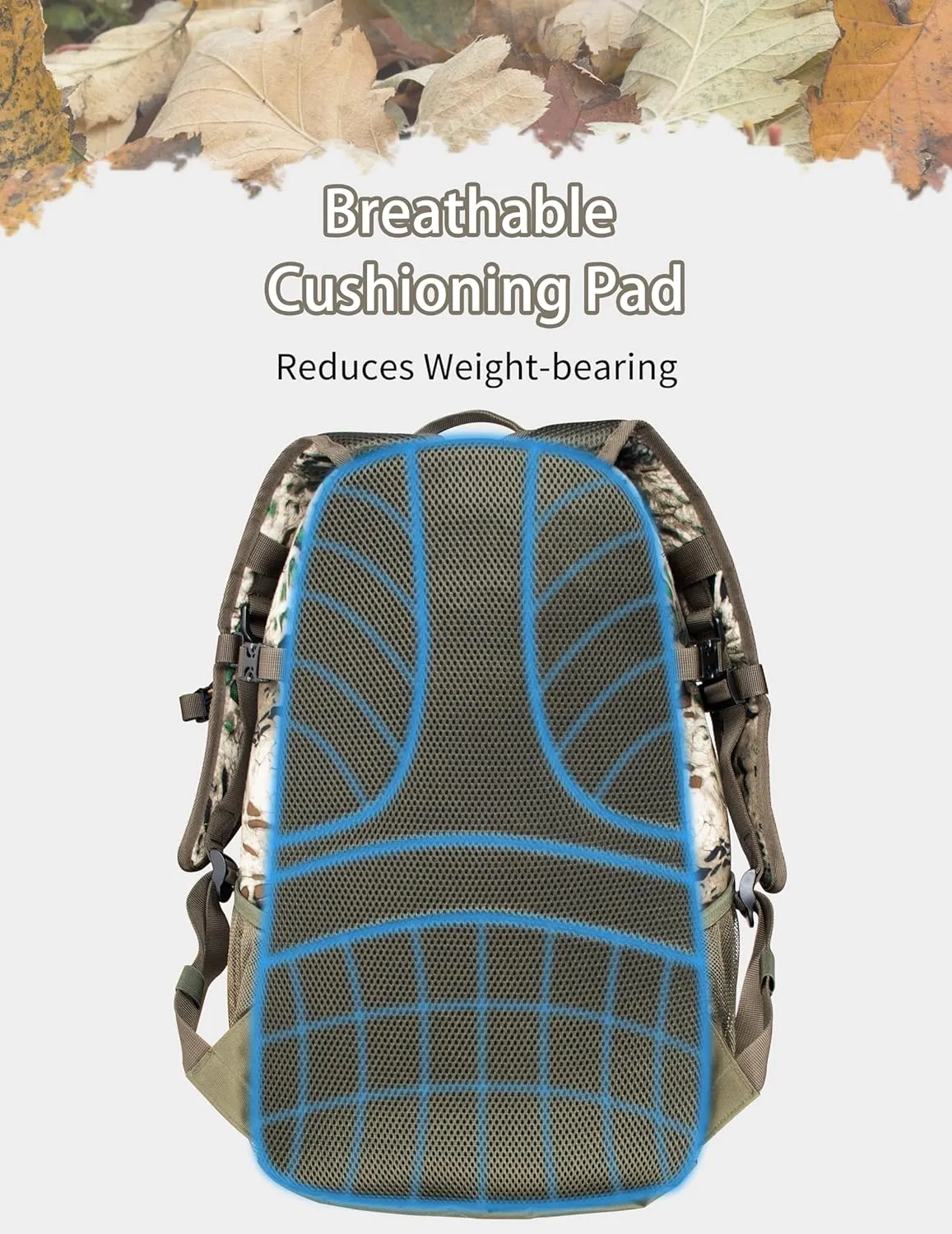 WOLFHUNT Hunting Backpack for Men, Medium Camouflage Hunting Pack Hiking Day Pack for Hiking, Fishing, Shooting, 24 L, Prym1 MP