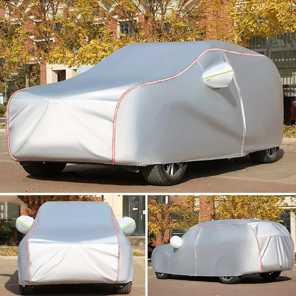 WOLWES Car Cover are Suitable for Fiat Talento All-Weather Windproof, Snowproof, Rainproof, UV-Protected and Breathable All-Season Universal with Side Door Zip Oxford Cloth Car Cover (Color : White)