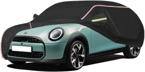 WOLWES Car Cover are Suitable for Mini Cooper D/S/SD/John Cooper Works/One Convertible All-Weather Windproof, Snowproof, Rainproof, UV-Protected and Breathable All-Season Universal with Side Door Zip