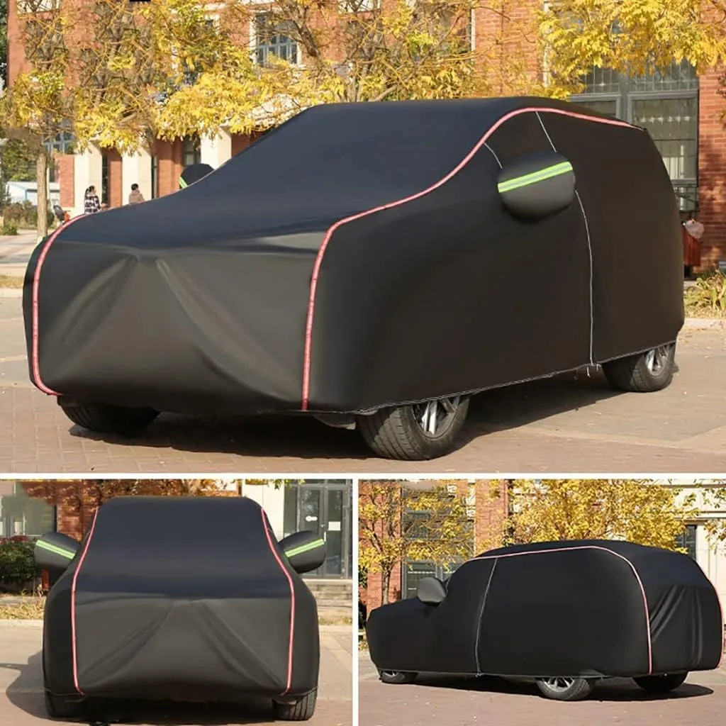 WOLWES Car Cover Are Suitable For Nissan Ariya Advance/Engage/Evolve/Evolve  All-weather Windproof, Snowproof, Rainproof, UV-protected And Breathable All-season Universal With Side Door Zip Oxford Clo