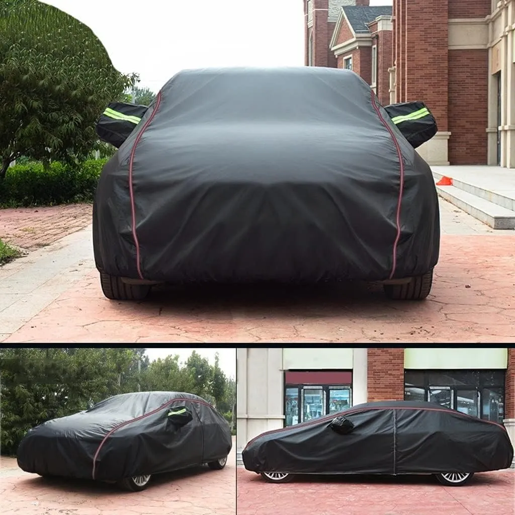 WOLWES Car Covers are Suitable for Polestar 1 2018-2021 All-Weather Windproof, Snowproof, Rainproof, UV-Protected and Breathable All-Season Universal with Side Door Zip Oxford Cloth Car Covers (Color