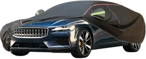 WOLWES Car Covers are Suitable for Polestar 1 2018-2021 All-Weather Windproof, Snowproof, Rainproof, UV-Protected and Breathable All-Season Universal with Side Door Zip Oxford Cloth Car Covers (Color
