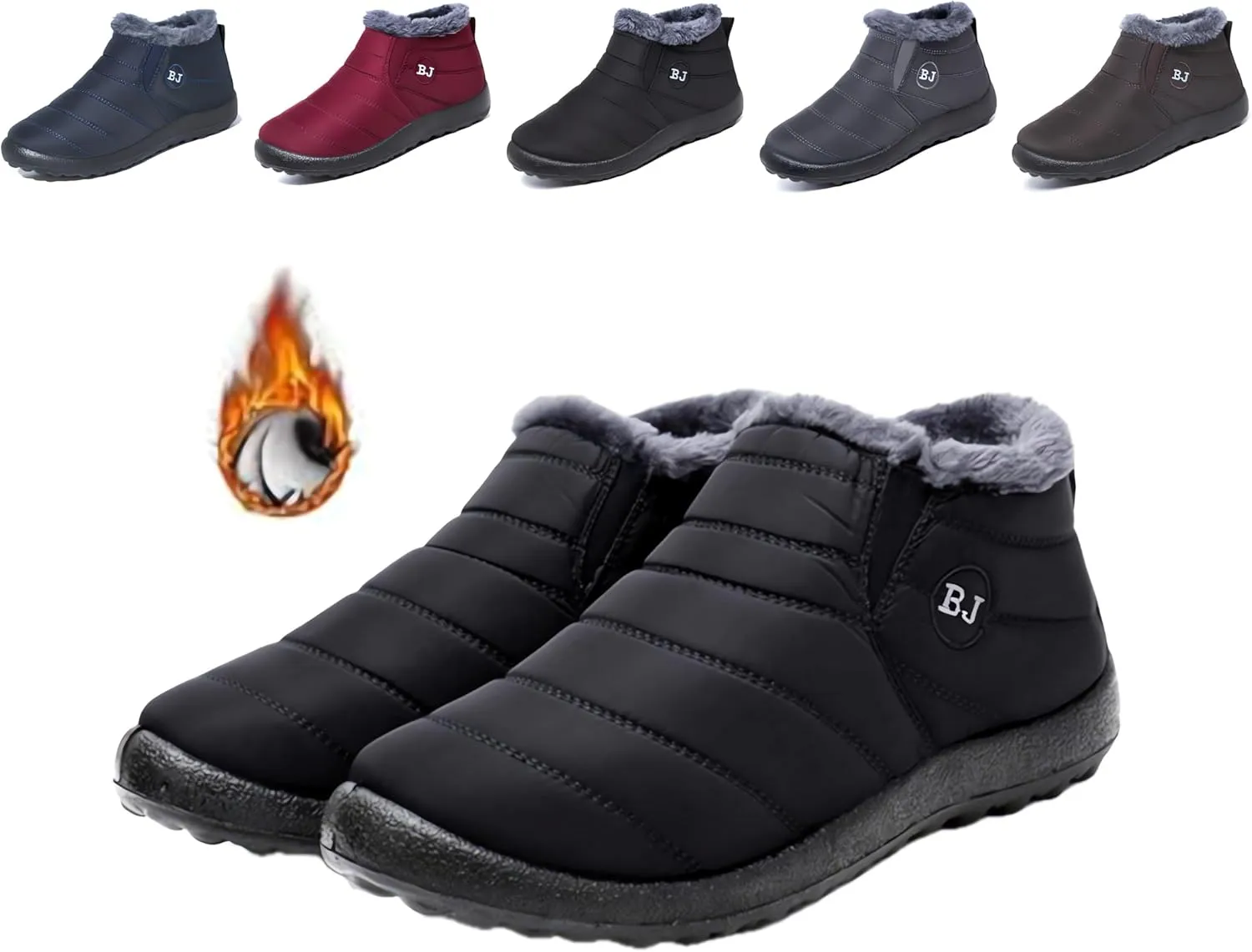 Womens And Men Snow Boots Waterproof，Women'S Winter Thermal Boots，Winter Warm Hiking Work Comfy Boots Sneakers Walking Shoes