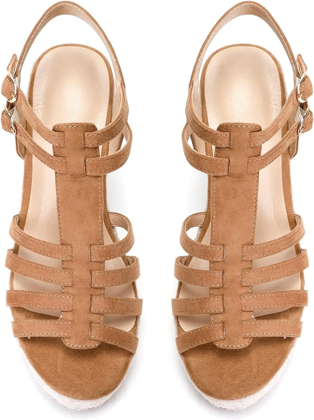 Women's Classic Summer Platform Dress Sandals Wedge Ankle Strap Round Open Toe Sandals Comfy Sloping High Heels for Women Casual Beach