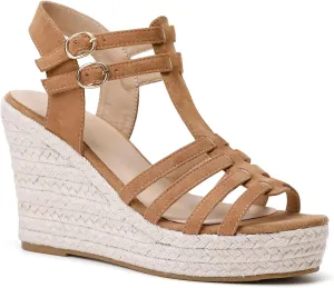 Women's Classic Summer Platform Dress Sandals Wedge Ankle Strap Round Open Toe Sandals Comfy Sloping High Heels for Women Casual Beach