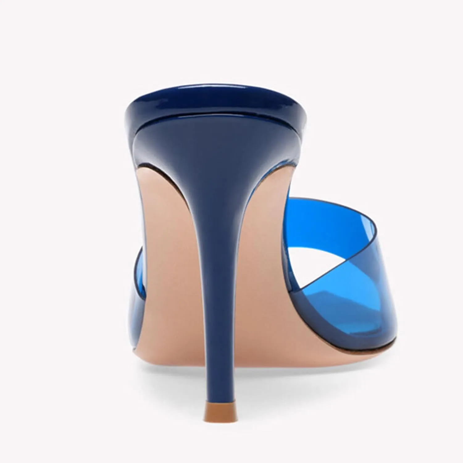 Women's Clear Pointed Toe Slingback Stilettos Heel Sandals Fashion Sexy Comfortable Summer Open Toe Backless Slip On Dress Slides Sandals for Casual Outdoor Party Work Wedding
